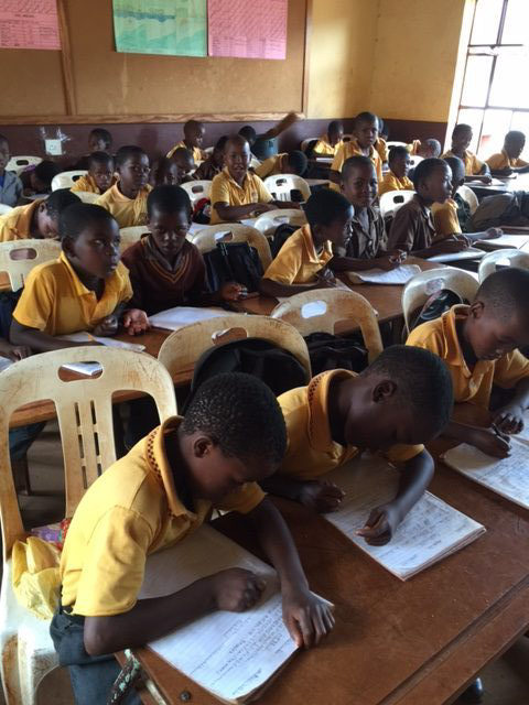 Young school children in Swaziland classroom